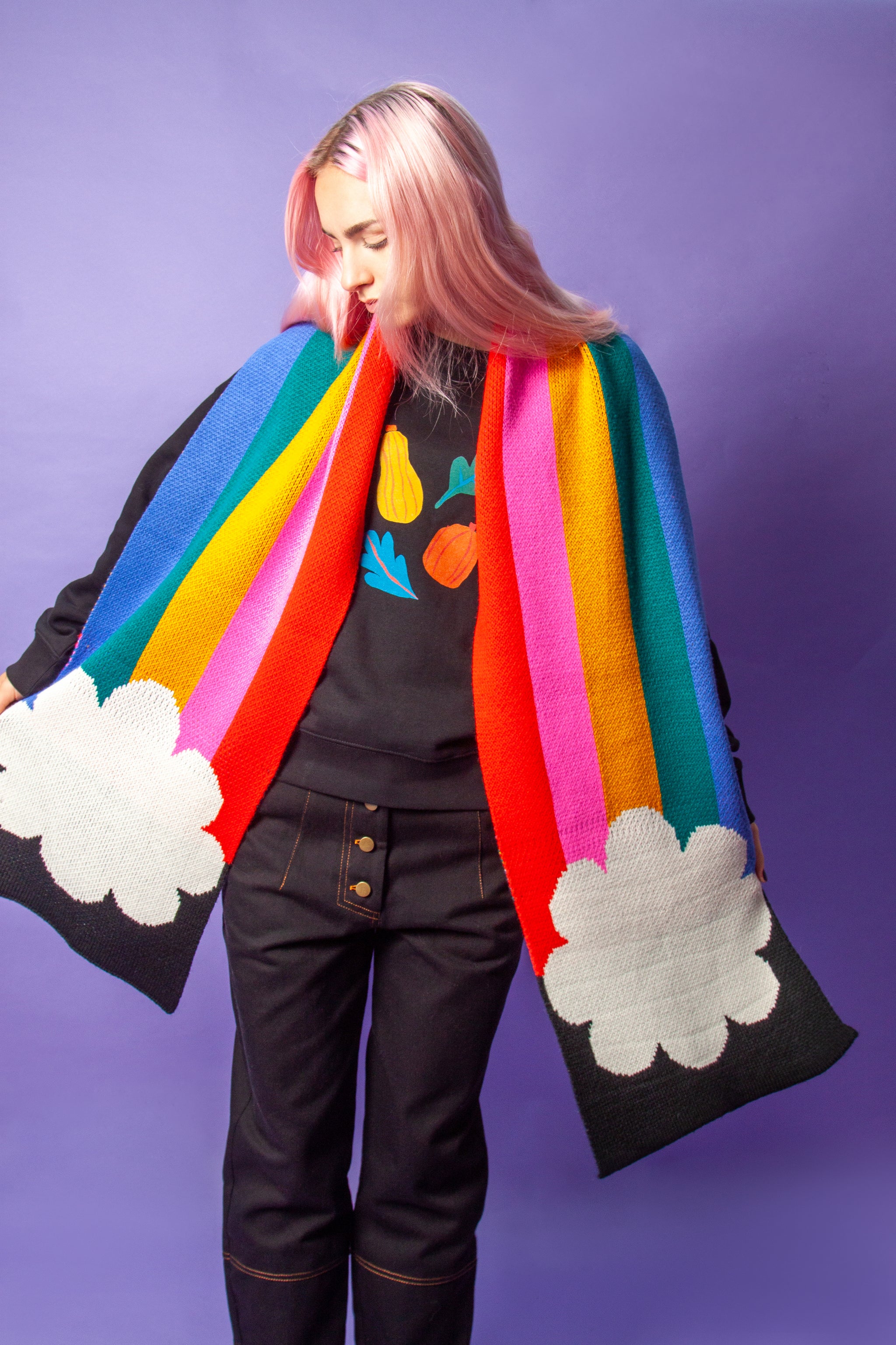 Rainbow Scarf X Tatty Devine • X-Large – misspompom