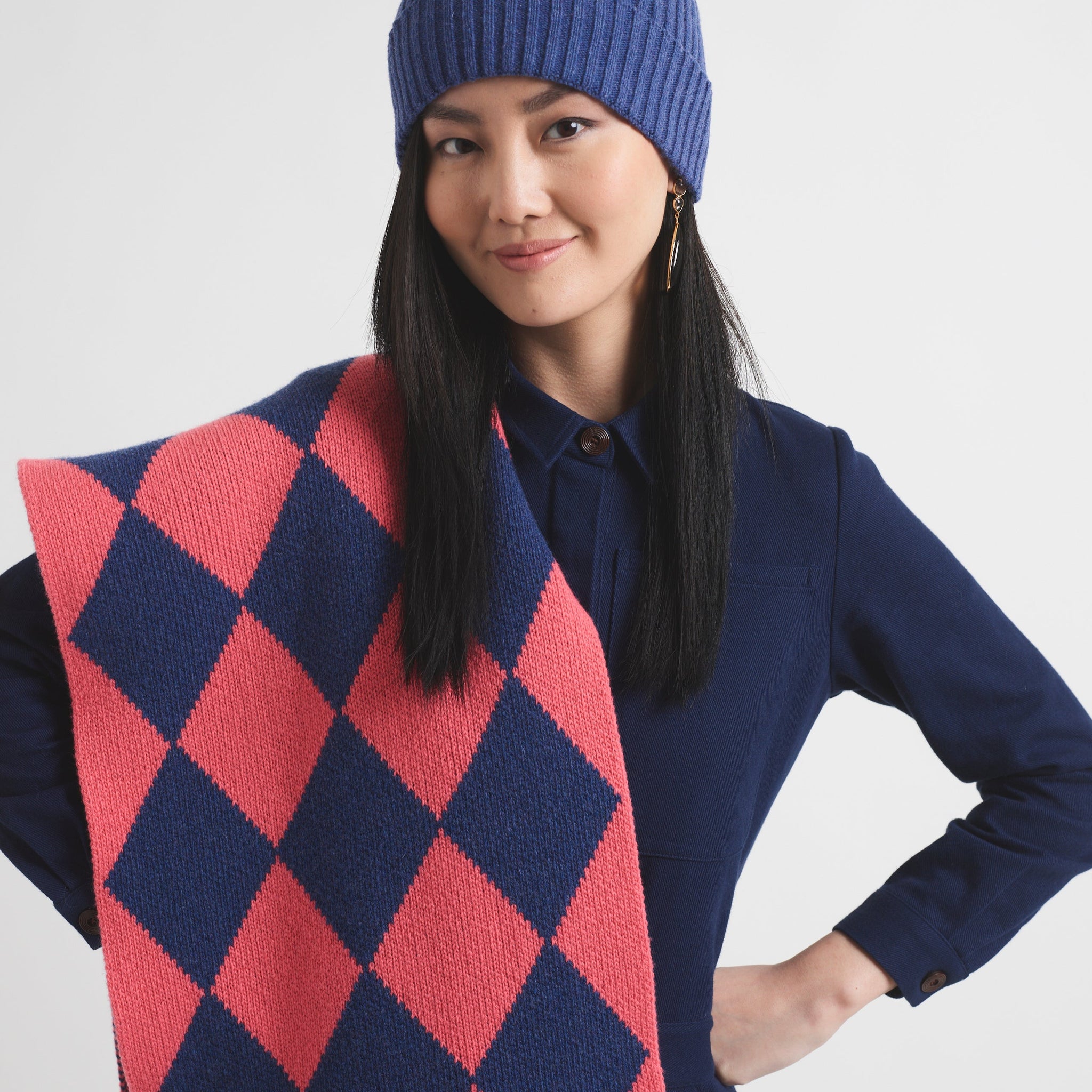 Argyle Wool Scarf • X-Large – misspompom