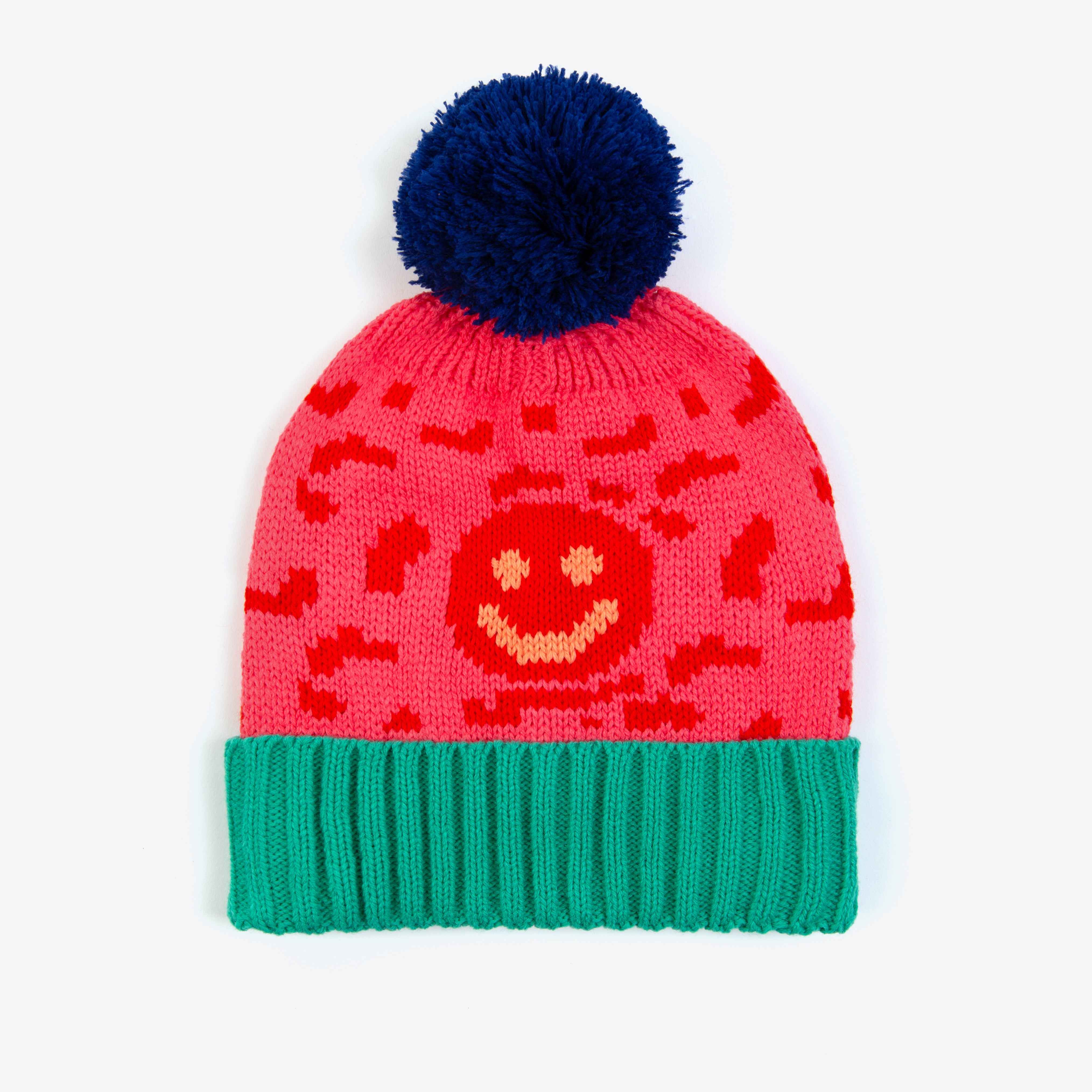 Smiley Beanie Pink – misspompom - Main Image